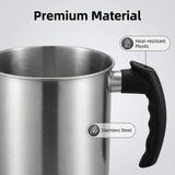 1.2L 1.8L Stainless Steel Wax Melting Pitcher with Heat Handle