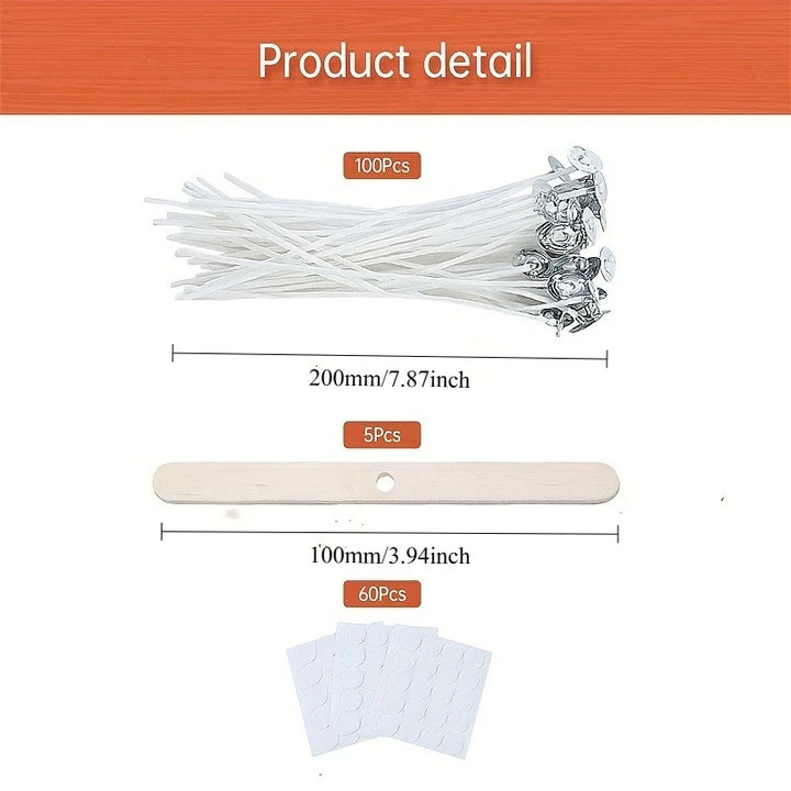 100pcs Candle Wick Making Kit with 5pcs Candle Wick Holders