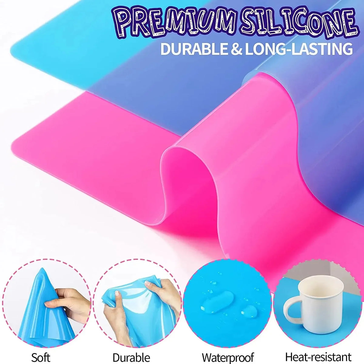 15.7 x 11.7 Large Silicone Sheet for Crafts Jewelry Candle