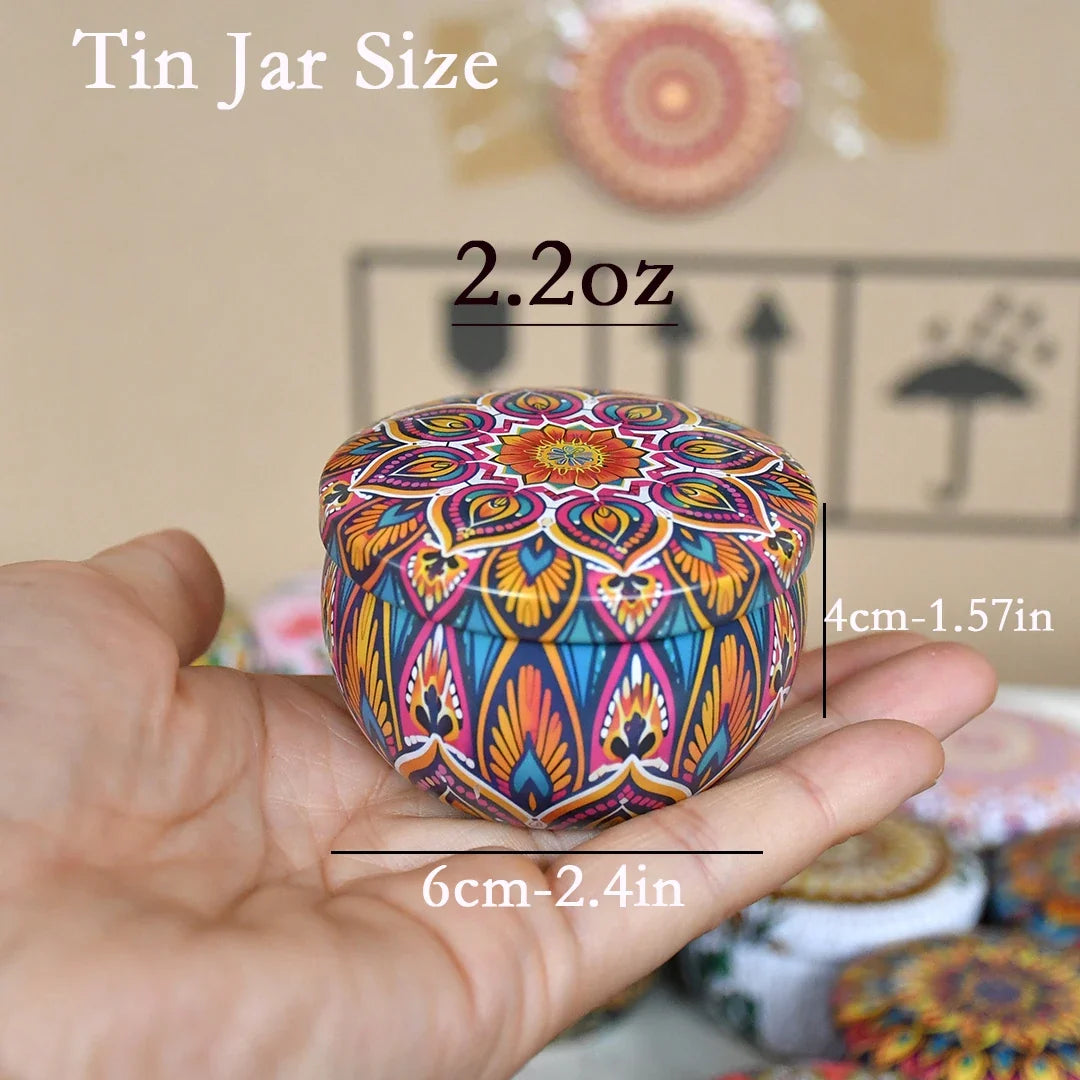 24pcs Iron Craft Candle Tins with Lids 2.2oz Multicolor