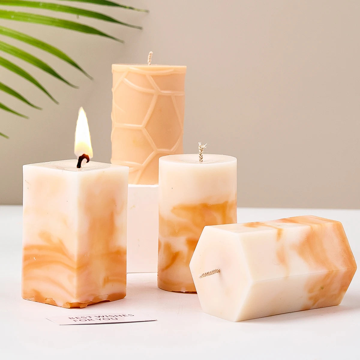 3D Geometric Silicone Candle Mold New Texture Cylindrical