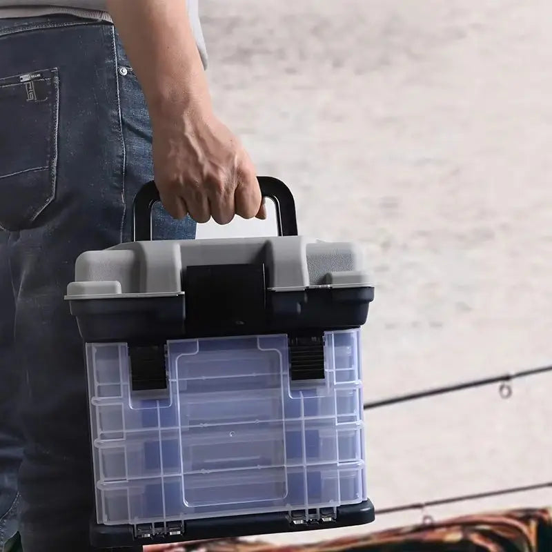 4-Tier Multi-Functional Fishing Handheld Storage Box Organizer