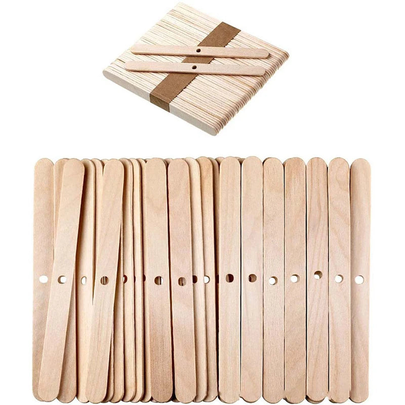 50PCS Wooden Candle Wick Holders Candles Bars Holders