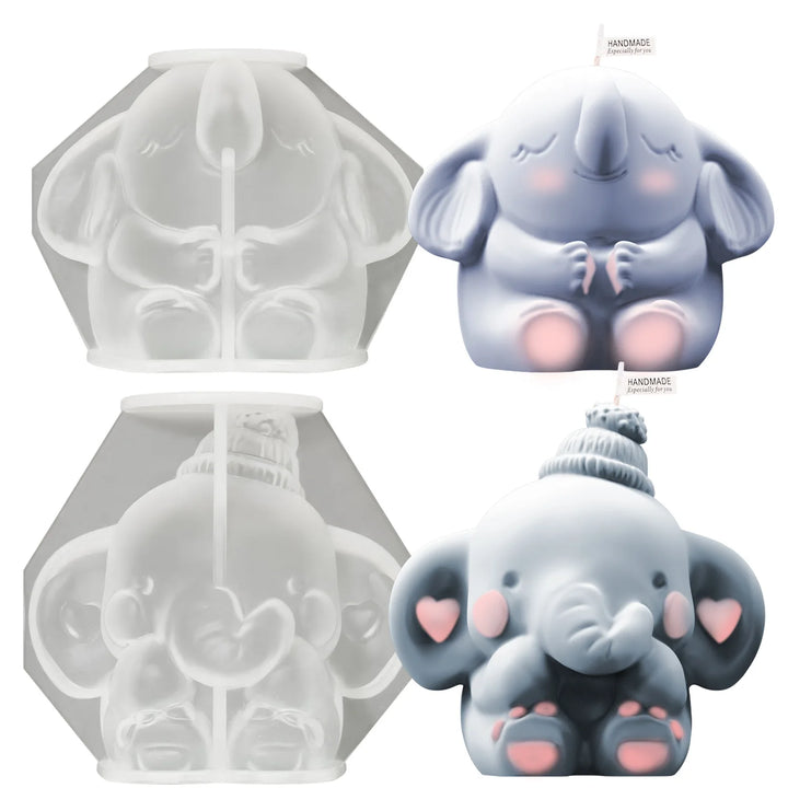 Cute Elephant Candle Silicone Mold DIY Resin Aromatherapy