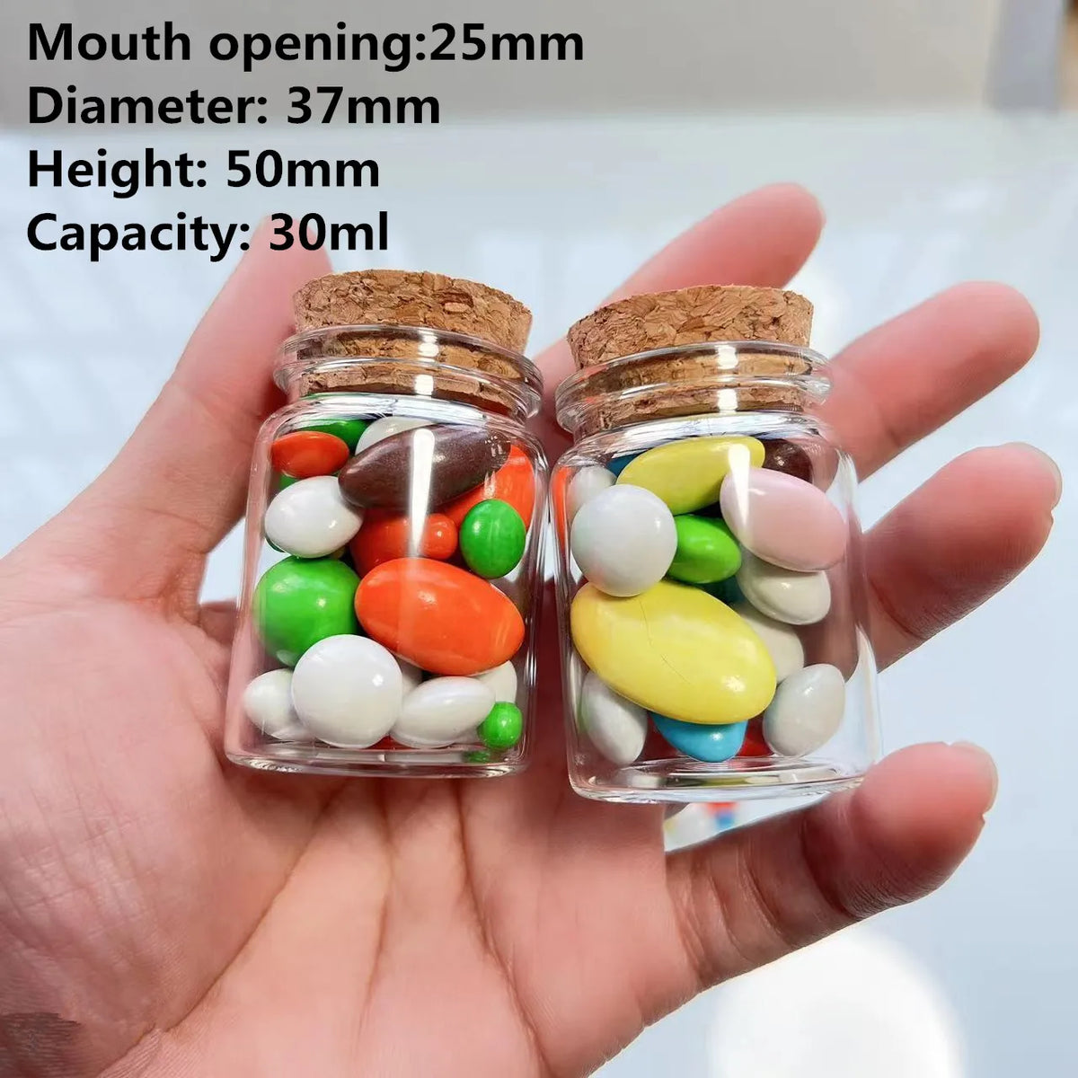 DIY Glass Jars 12-48 PCS 30ml Mini Wishing Glass Candle