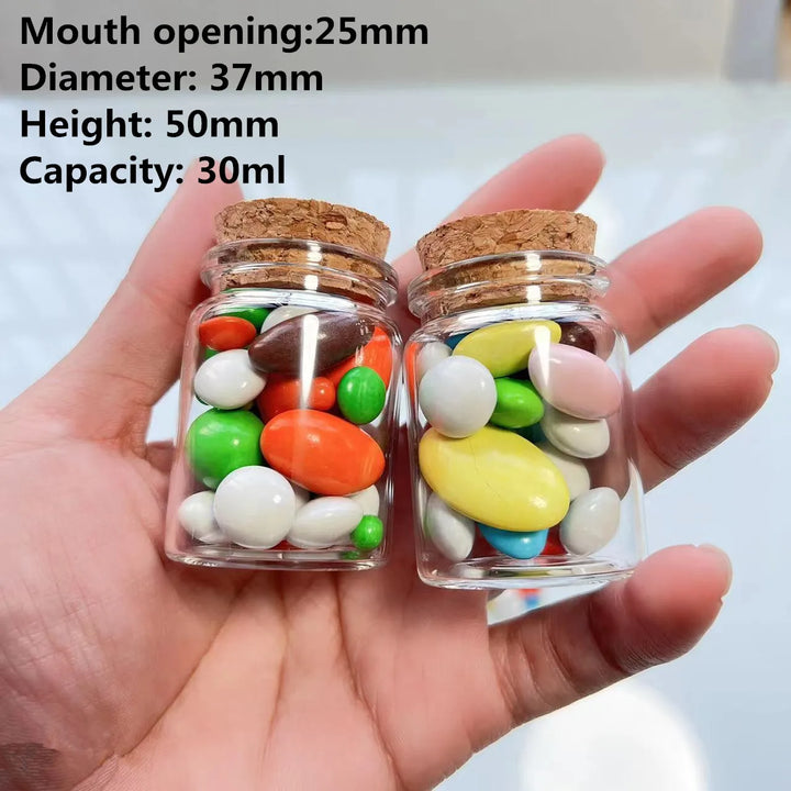 DIY Glass Jars 12-48 PCS 30ml Mini Wishing Glass Candle
