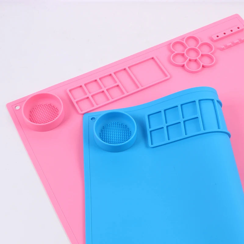 Silicone Painting Mat Kids Art Crafts Pads with Cup Holder