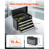 SucceBuy 20.5in Metal Tool Box Portable 4-Drawers Tool Chest