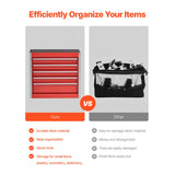 SucceBuy 5-Drawer Metal Tool Box Red Black Portable Storage