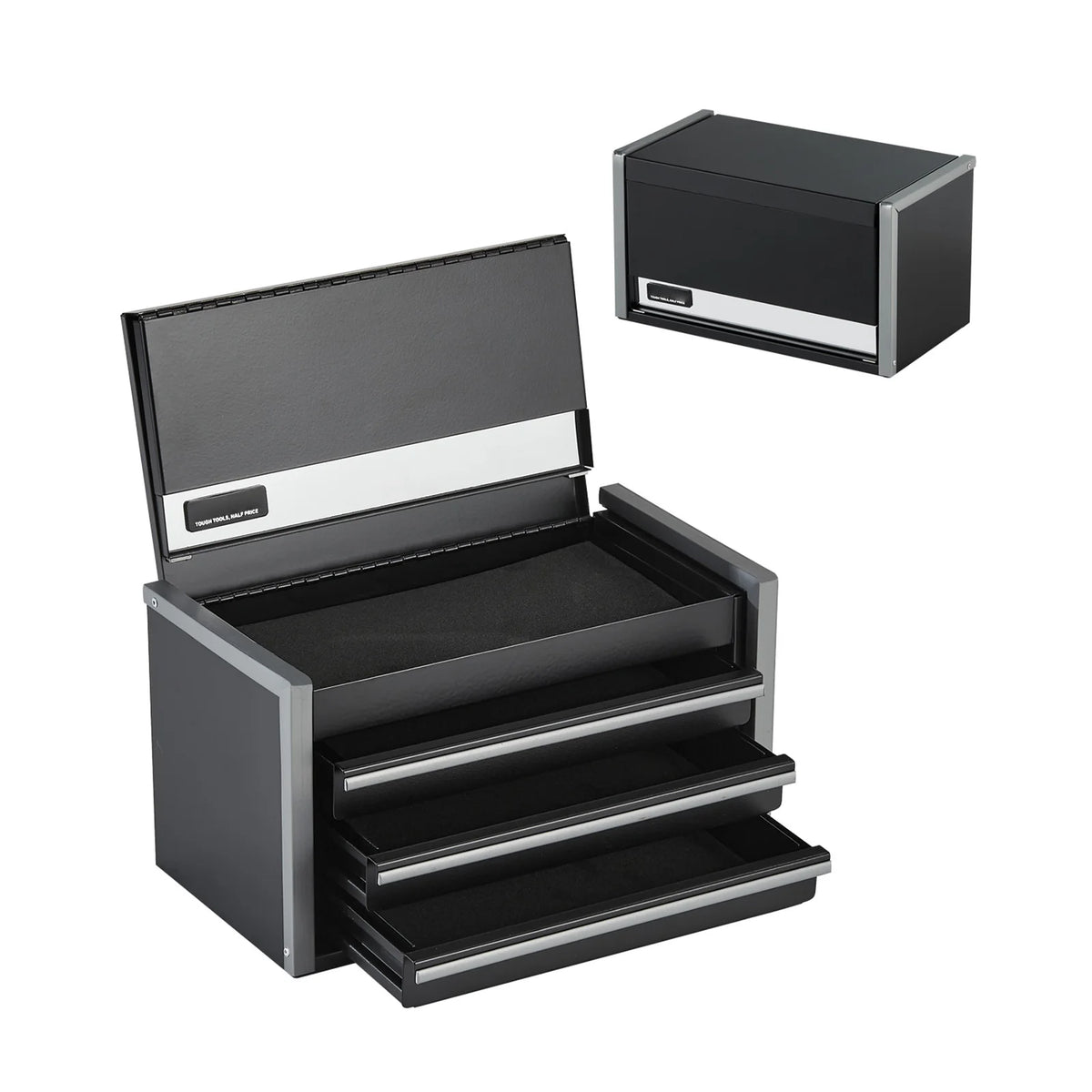 SucceBuy 8.6in 3 Drawers Metal Tool Box Portable Tools Chest