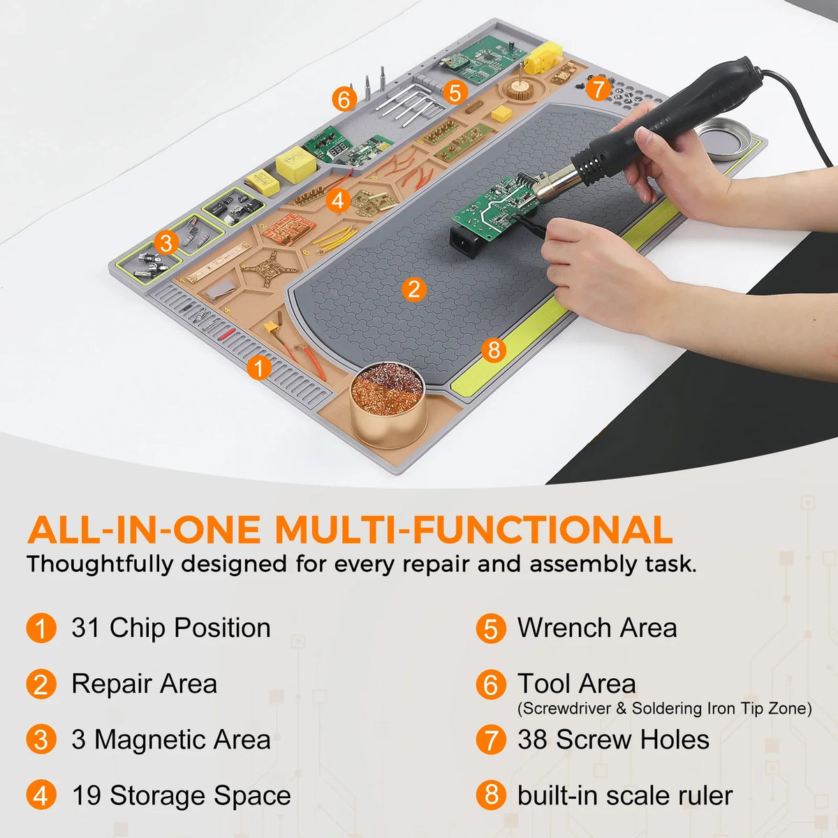 Toolour Silicone Soldering Mat Heat Resistant Electronic