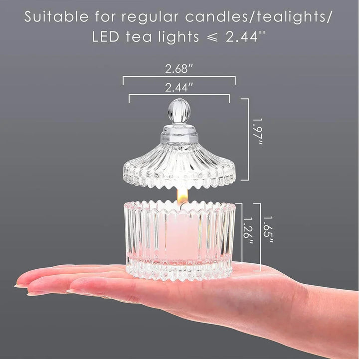 Votive Candle Holders Set Glass Candle Jars with Lids